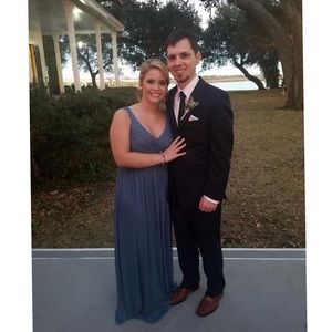 Long mesh dress with cowl back detail